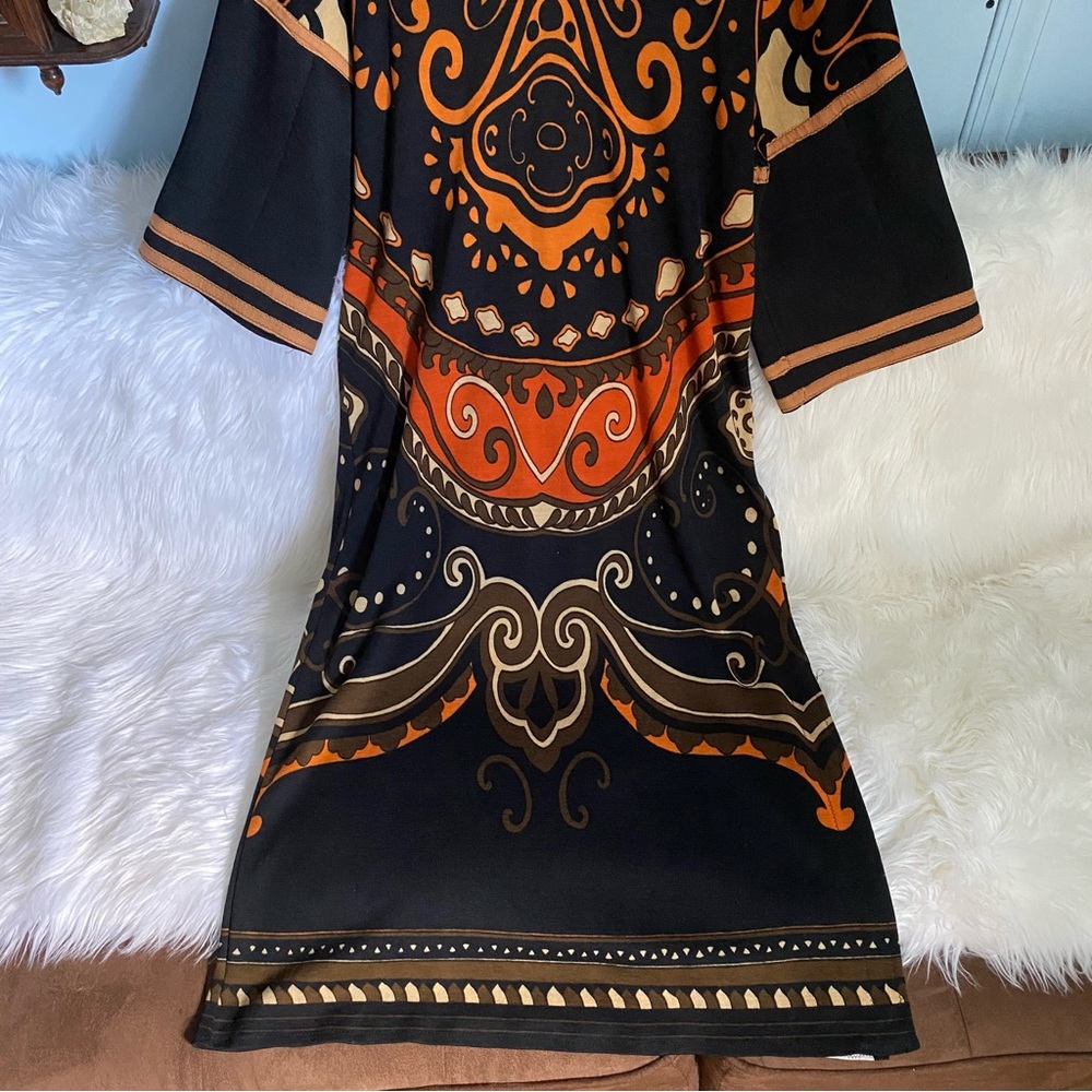 1970s Handmade Vintage Groovy Patterned Bell Slee… - image 8